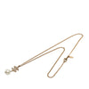 Chanel Gold Plated Strass CC Faux Pearl Drop Pendant Necklace Secondhand