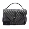 Saint Laurent Large Chevron Sheepskin Monogram College Satchel Secondhand