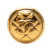 Chanel CC Gold Plated Quilted Round Brooch Secondhand