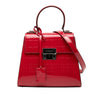 Secondhand Burberry Embossed Patent Leather Top Handle