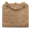 Secondhand Chanel CC Quilted Suede Kiss Lock Handbag