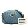 Secondhand Gucci Small GG Marmont Matelasse Denim Pearly Crossbody