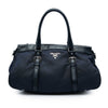 Prada Soft Calf Trimmed Tessuto Zip Top Satchel Secondhand