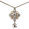 Chanel Brass CC Strass Pendant Necklace Secondhand