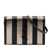 Saint Laurent Metallic Striped Fabric Monogram Kate Crossbody Secondhand