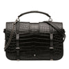 Saint Laurent Large Croc Embossed Leather Charlotte Flap Satchel Secondhand