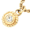 Dior Gold Plated Strass Round Pendant Necklace Secondhand
