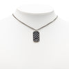 Secondhand Chanel CC Silver Plated Quilted Dog Tag Pendant Necklace