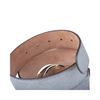 Gucci Metallic Silver Leather Interlocking G Buckle Belt - '00s