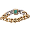 Vintage Two-Tone Gold Emerald & Diamond Flexible Chain Ring - '70s