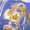 Secondhand Hermès “Brides De Gala” Blue, White & Gold Silk Carré 90 Scarf