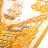 Secondhand Hermès “Zéphyr” Gold Silk Carré 90 Scarf By Julia Abadie