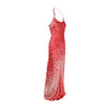 Secondhand Roberto Cavalli Feather Pattern Silk Dress - '90s