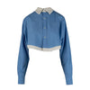 Secondhand Rubino Gaeta Crochet Collar Crop Shirt - '20s