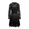 Secondhand Valentino Pleated Leather and Lace Dress - '10s