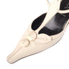Secondhand Prada Fall/Winter 2000 Ivory Leather Pointed-Toe Slingback Pumps - '00s