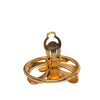 Chanel CC Gold Plated Faux Pearl Round Ribbon Clip On Earrings Secondhand