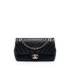 Chanel Chevron Python Embossed Calfskin and Suede Single Flap Secondhand