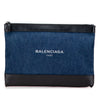 Balenciaga Denim Navy Clip M Clutch Secondhand