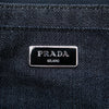 Prada Studded Denim Canapa Logo Satchel Secondhand