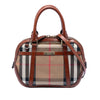 Burberry Small Leather Trimmed House Check Canvas Bridle Orchard Satchel Secondhand