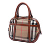 Burberry Small Leather Trimmed House Check Canvas Bridle Orchard Satchel Secondhand