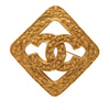 Chanel CC Gold Plated Rhombus Diamond Brooch Secondhand