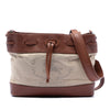 Secondhand Burberry Leather Trimmed Canvas Drawstring Bucket Bag