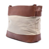 Secondhand Burberry Leather Trimmed Canvas Drawstring Bucket Bag
