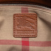 Secondhand Burberry Leather Trimmed Canvas Drawstring Bucket Bag