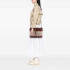 Secondhand Burberry Leather Trimmed Canvas Drawstring Bucket Bag