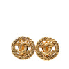 Chanel Gold Plated CC Round Clip On Earrings Secondhand
