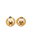 Chanel Gold Plated CC Round Clip On Earrings Secondhand