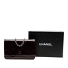 Secondhand Chanel CC Embossed Patent Camellia Wallet On Chain