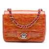 Chanel Mini Square Classic Patent Striped Single Flap Secondhand