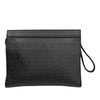 Ferragamo Embossed Calfskin Gancini Wristlet Pouch Secondhand