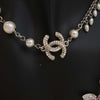 Chanel CC Brass Strass Faux Pearl Baroque Chain Long Necklace Secondhand