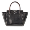 Valentino Small Crinkled Calfskin Rockstud Double Handle Tote Secondhand