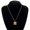 Secondhand Chanel CC Gold Plated Rhinestone Pendant Necklace