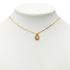 Dior Gold Plated and Strass Oval Pendant Necklace Secondhand