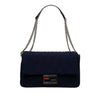 Fendi Large Zucca Embossed Technical Fabric Chain Midi Baguette Secondhand
