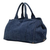 Prada Large Denim Canapa Logo Tote Secondhand