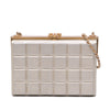 Secondhand Chanel Chocolate Bar Metallic Lambskin Frame Clutch with Chain
