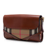 Burberry Leather and House Check Canvas Bridle Abbott Crossbody Secondhand