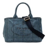 Prada Small Denim Canapa Logo Tote Secondhand