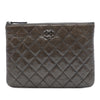 Chanel Small Quilted Crinkled Patent O Case Clutch Secondhand