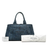 Prada Denim Canapa Logo Satchel Secondhand