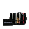 Saint Laurent Small Canvas Striped Solferino Satchel In Box Secondhand