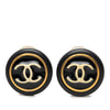 Chanel CC Resin and Gold Plated Button Clip On Earrings Secondhand