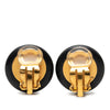 Chanel CC Resin and Gold Plated Button Clip On Earrings Secondhand